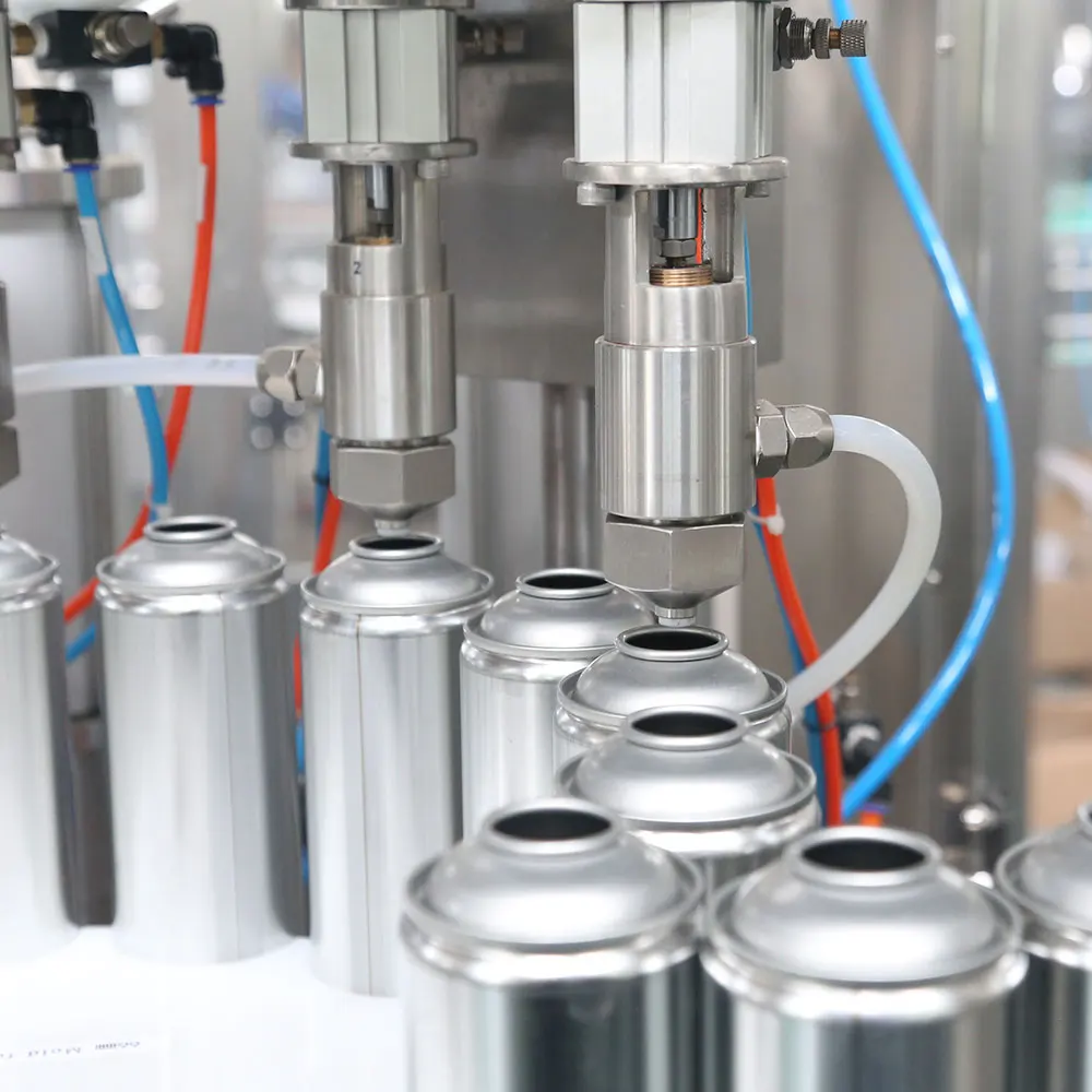 canning	spray can machine valve crimping machine  automatic rust remover aerosol spray filling machine