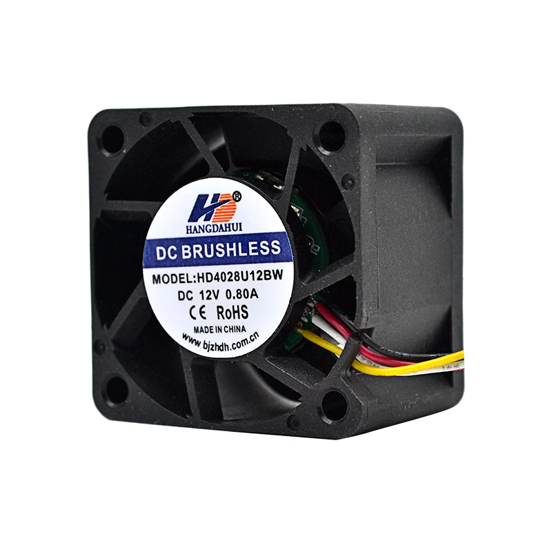 hangdahui double ball bearing 40mm fan 25000rpm dc 12v inverter industrial axial 4028 40x40 cooling fan