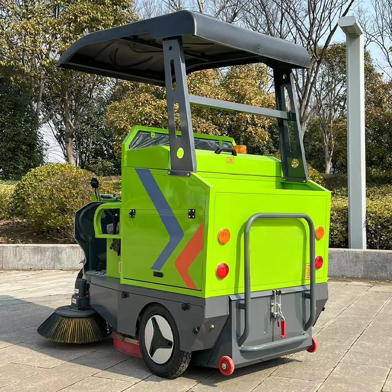Garbage Truck In The Factory Three-Wheel Steering Watering Road Sweeper Electric Cleaning Garbage Truck