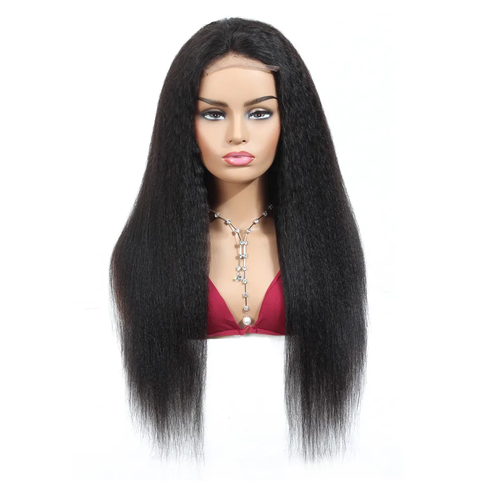 Cheap Human Hair Lace Front Wig With Baby Hair Pre Plucked 4x4 HD Closure Lace Frontal Wig Raw Indian Virgin Hair Yaki Straight