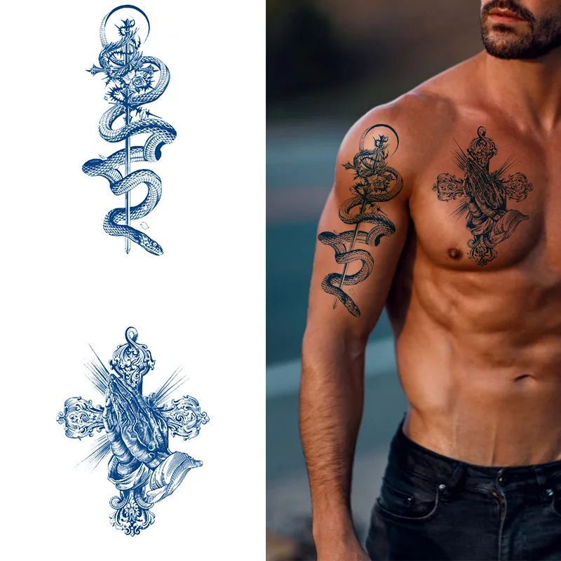 free quality temporary fake skin tattoo sticker washable critica temporary tattoo arm rest tato lengan tangan full for man