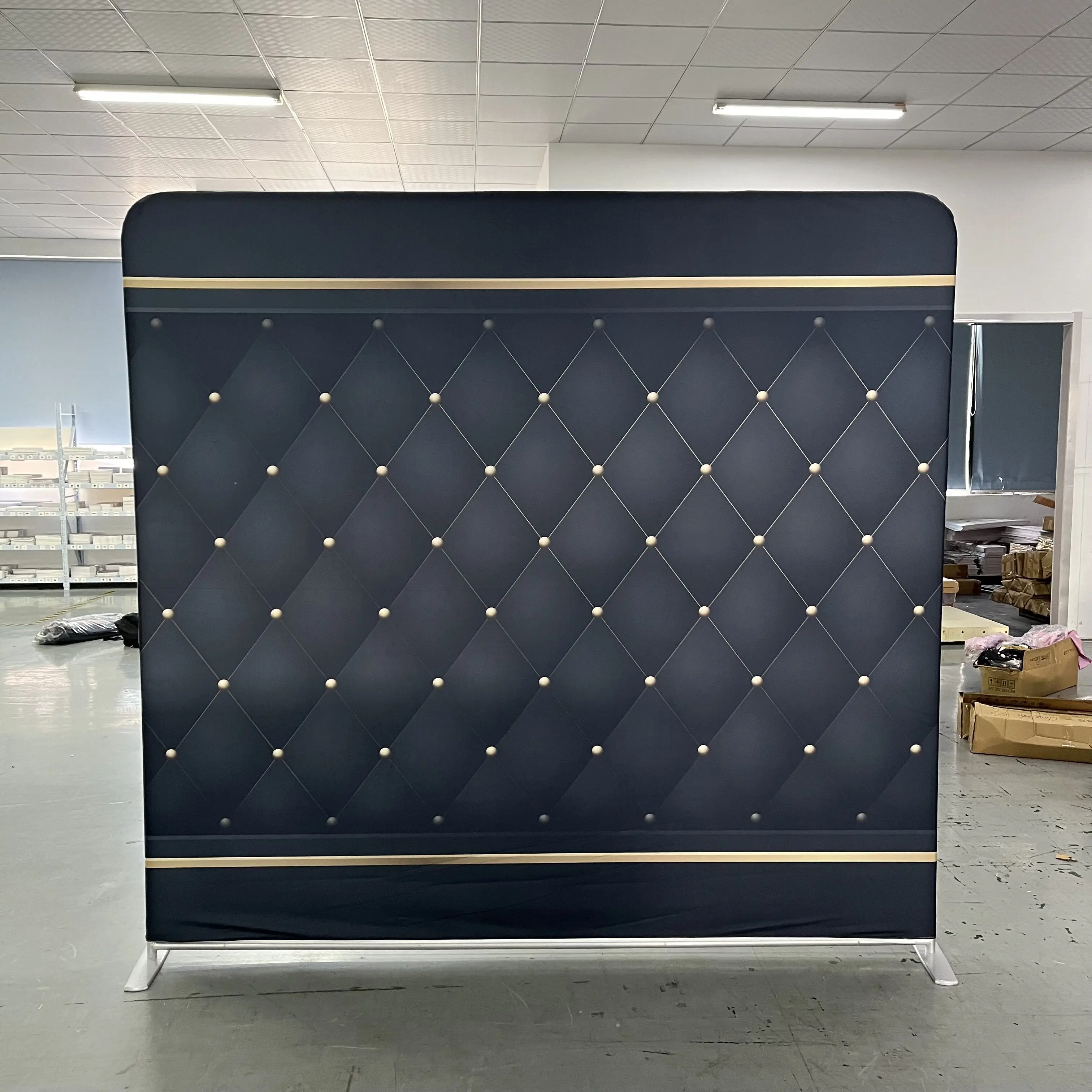 8x8 ft Collapsible tension fabric backdrop for party wedding events backdrop plain black photo booth backdrop