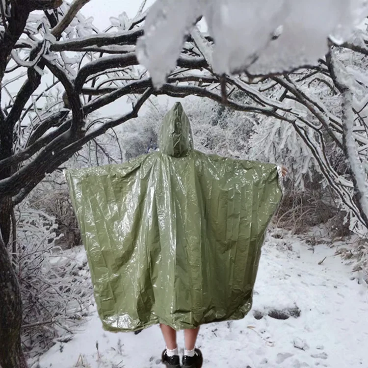 Breathable pu coated Long brim raincoat rain poncho for hikers rain jacket