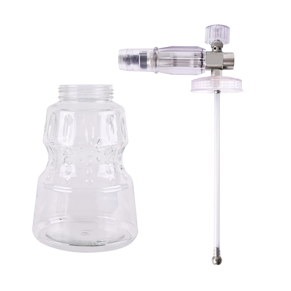 High Pressure Washer Stainless Steel Snow Foam Lance Foam Cannon Foam Nozzle with Transparent Housing & Large Openning Moth
