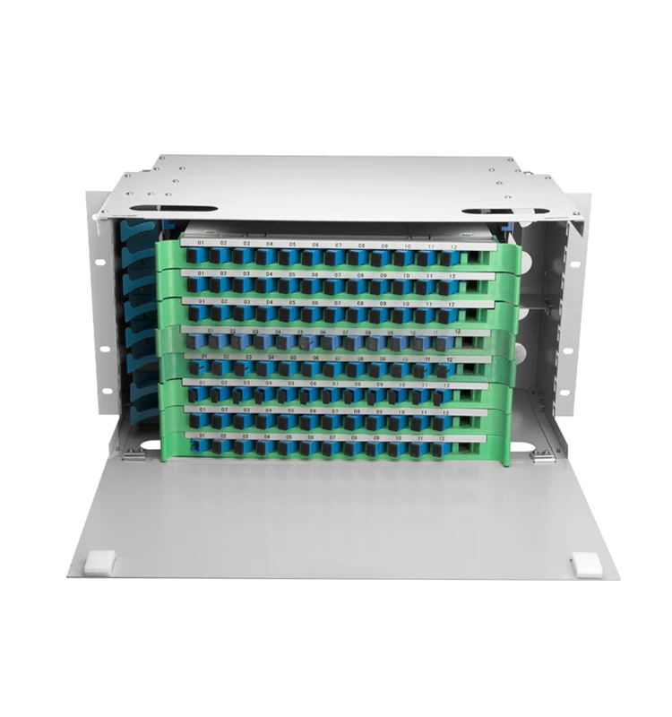 FTTH solution ODF optical distribution frame 19 inch 12 24 48 96 144 cores fiber optic lc duplex ftth terminal box cabinet