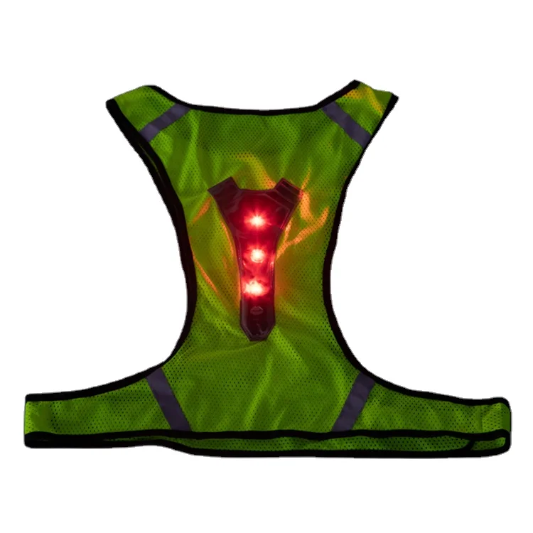 High Quality breathable sports Running Bike Motorcycle Flashing Led Reflective Safety Vest