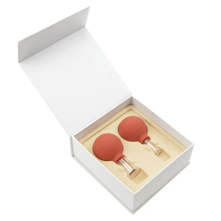 Amazon Rubber Suction Bulb Glass Cupping Set 2pcs Anti cellulite vacuum Massage body facial massage  rejuva cup