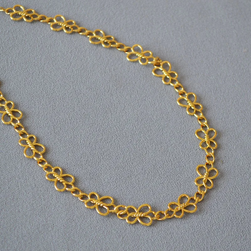 Newest Design Ins Hot Brass Vacuum Gold Hollow Butterfly Chain Choker Necklace for Girls