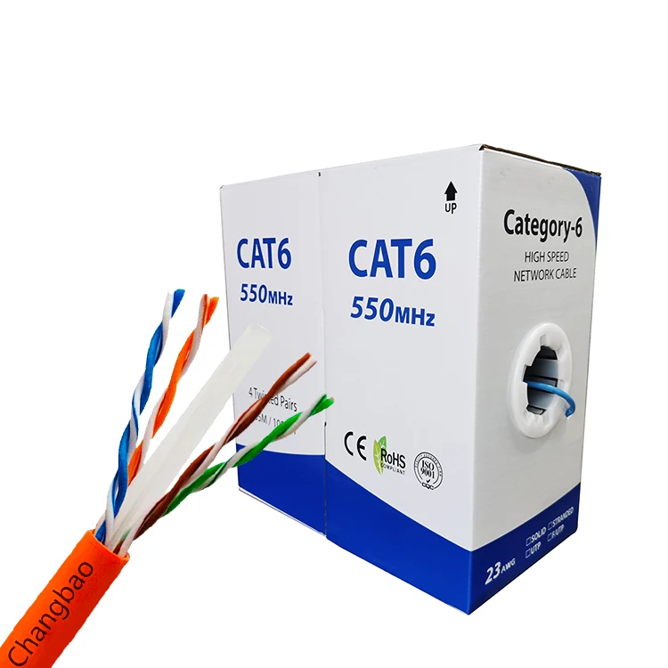 Changbao Brand Manufacture 305m 4Pair 23AWG UTP Lan Network Ethernet Cat6e Cat6 Cable