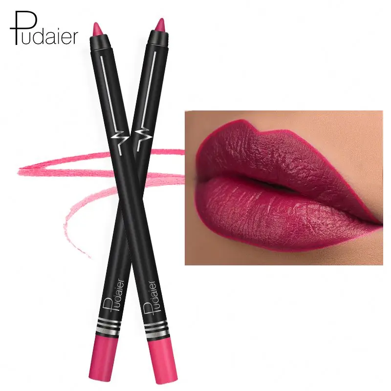 OEM/ODM Private Label Classic 26 Colors Easy to Color Waterproof Matte Lipliner Pencil