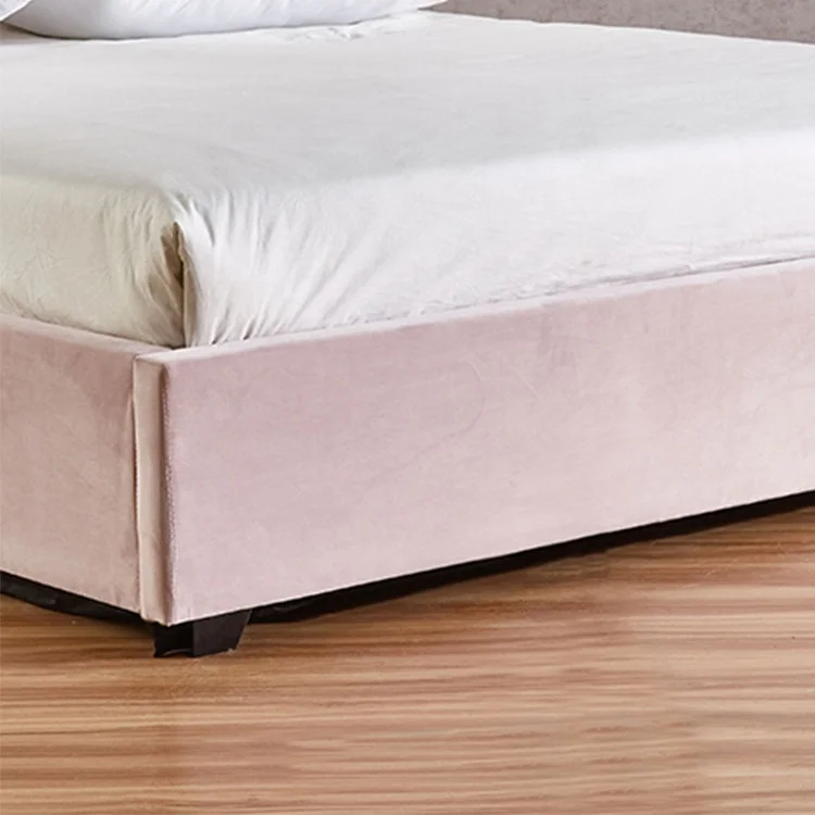 ottoman morden light luxury king size bed with pink colour also to be used to the bedroom kids house beds