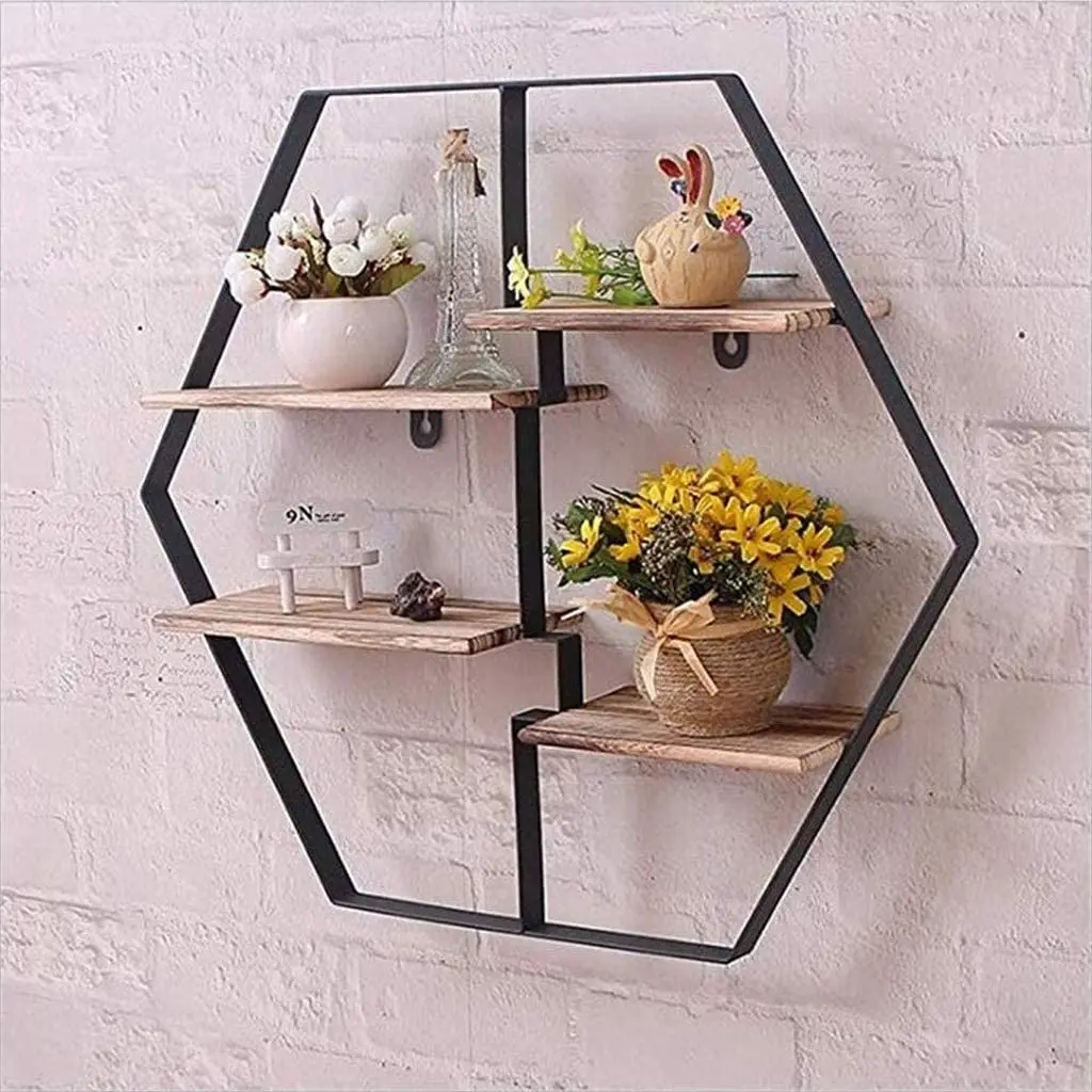 Customized nature colo good price wooden floating shelf  wooden floating shelves for wall