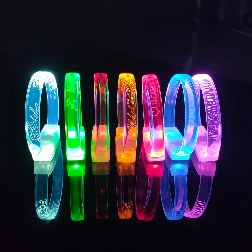 Factory Wholesale Halloween Christmas TPU Music Sensor Sound Activated LED Bracelet