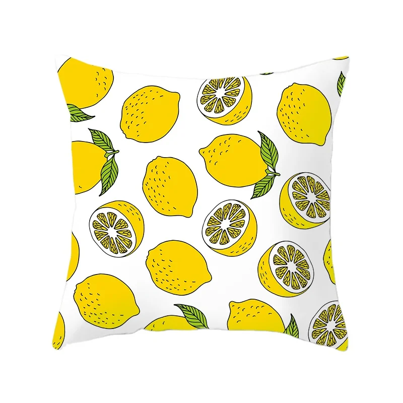 Floral and fruit-patterned ultra short velvet cushions cover home and outdoor upholstery back pillows