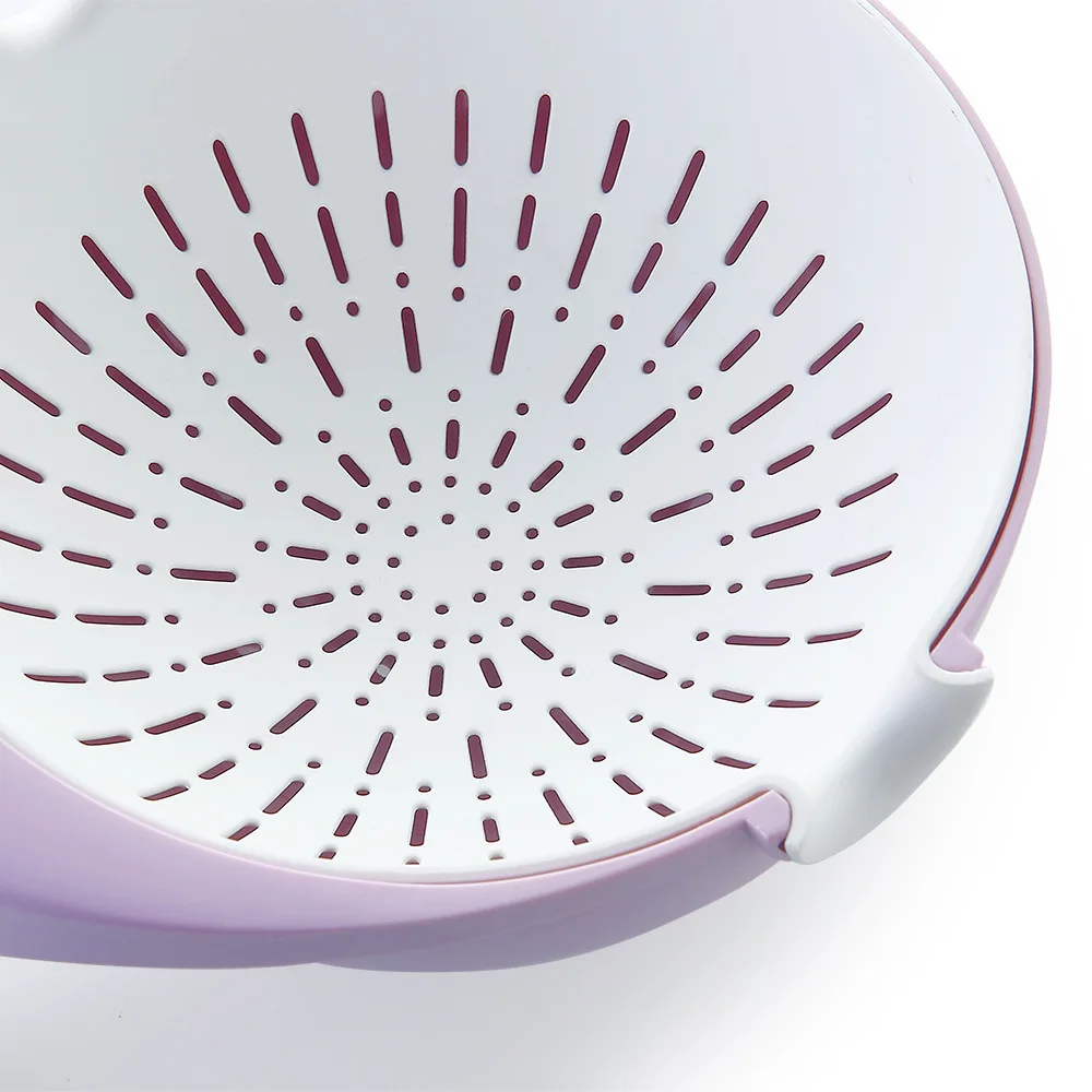 kitchen plastic colander and bowl with handle for washing fruit and vegetable