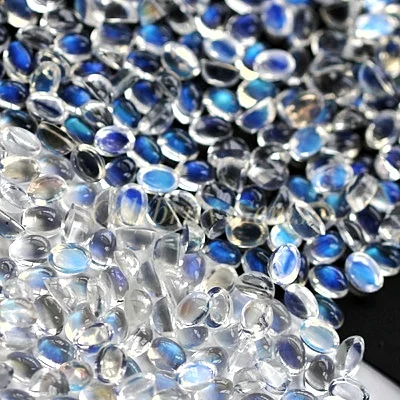 wholesale synthetic blue glass stone round faceted cut loose moonstone