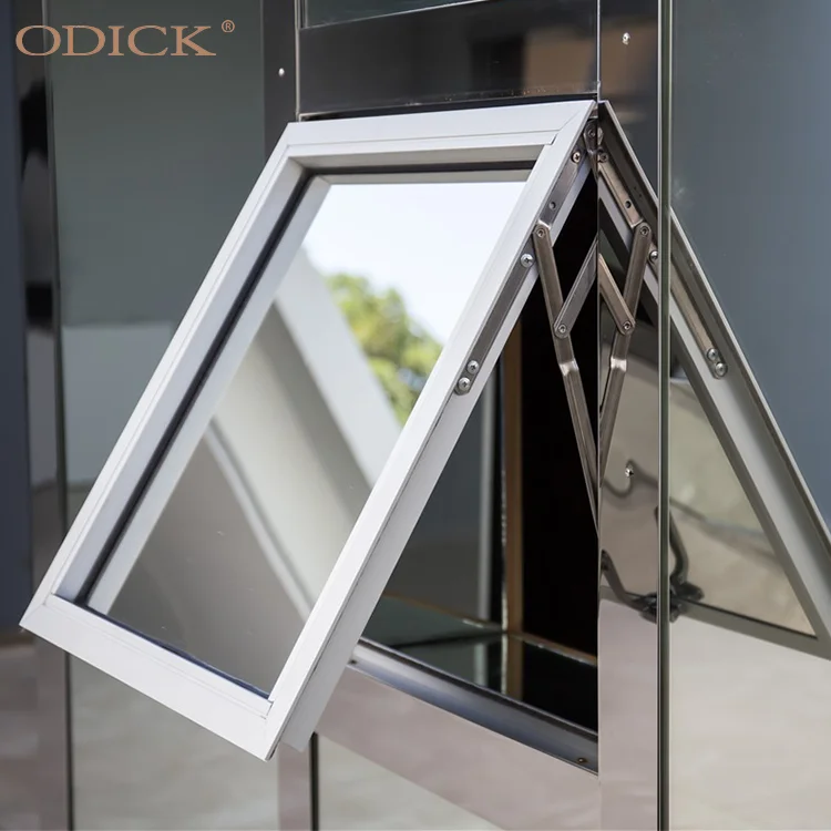 Modern Design Hurricane Proof Aluminum Hung Window Thermal Break Double Glazed Awning Windows For Villa House