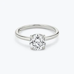 MEDBOO Fashion Jewelry Platinum PT990 1.5CT VSS Round Brilliant Cut Moissanite Diamond Luxury Engagement Rings For Women