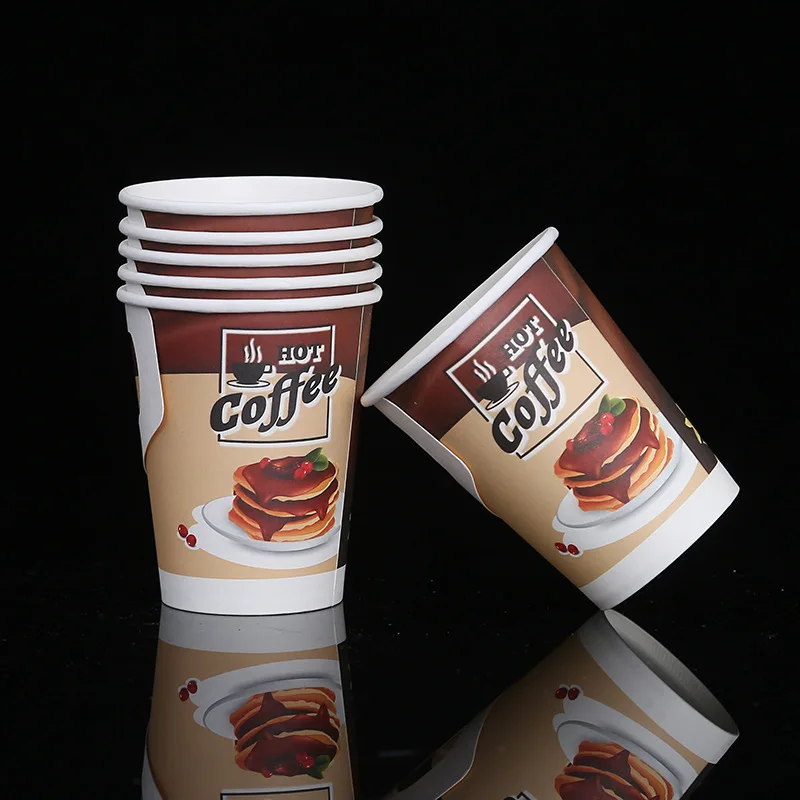 Customizable disposable anti scalding paper cups soup barrels coffee cups takeaway packaging salad bowls