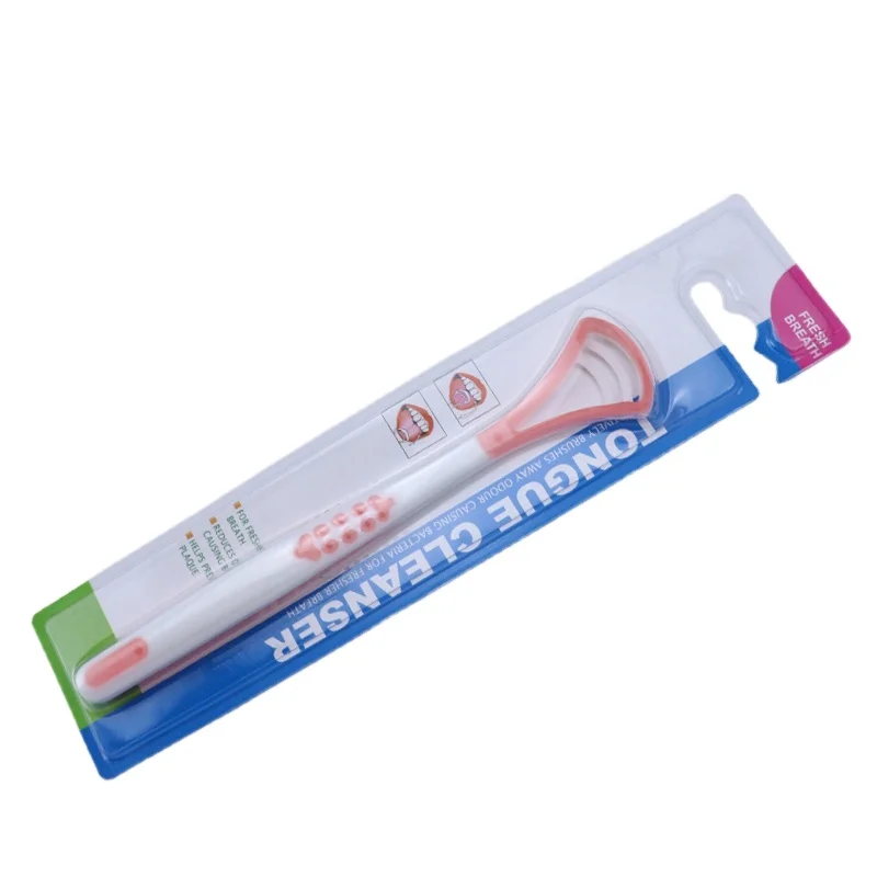 Portable Plastic Silicon Soft Bad Breath Tongue Scraper  For Tongue Coated Scientific Dental Tongue Cleaner