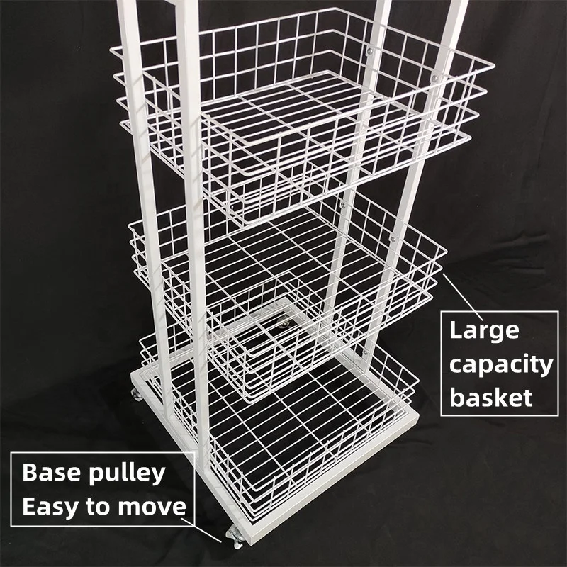 High Quality Store Retail Product Cosmetics Accessories Stationery Tools Food Drink Bottle Metal Wire Basket Display Rack Stand