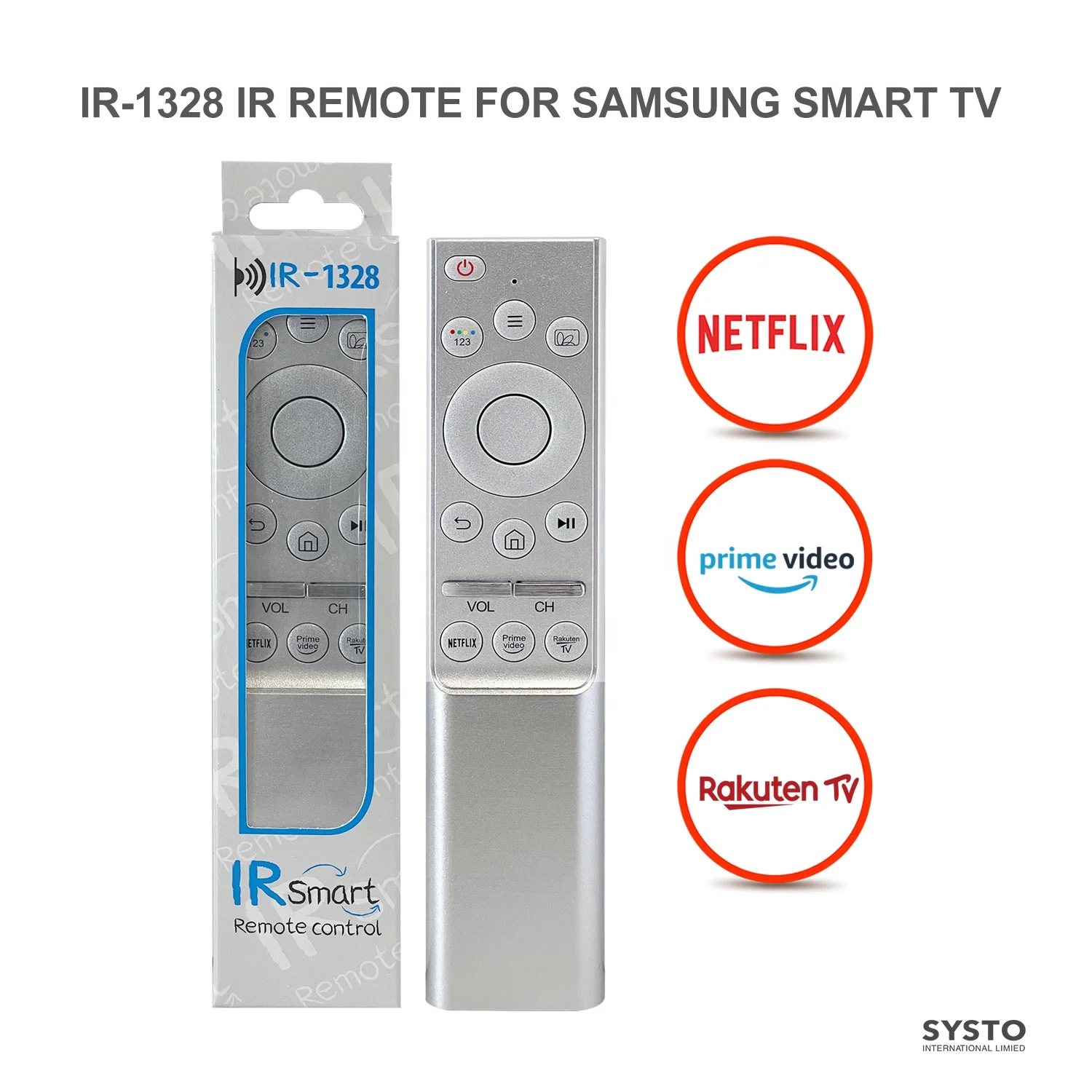 SYSTO IR-1328 SMART TV IR REMOTE CONTROL USE FOR SAMSUNG SMART TV BN59-01357C BN59-01358B infared version