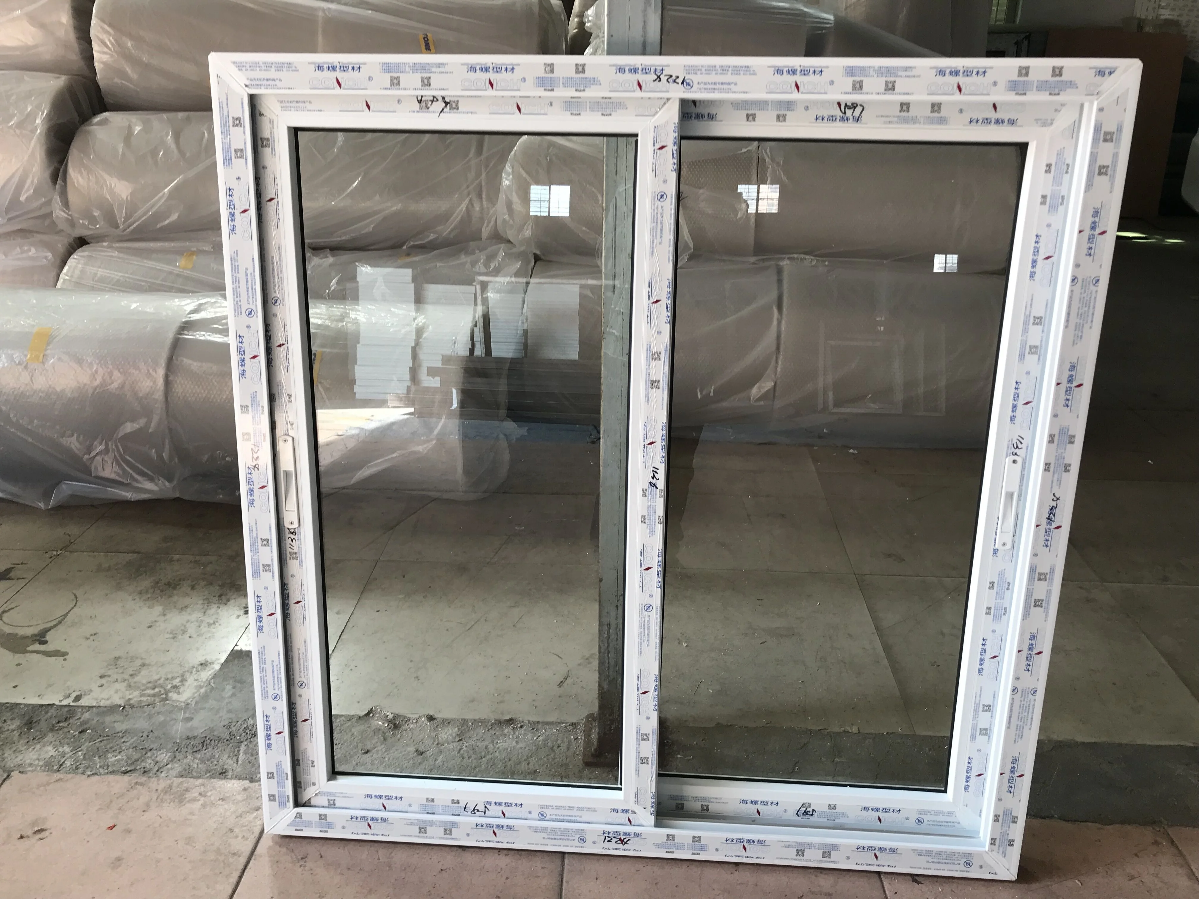 Chinese Factory Price European style Windows Plastic material Vinyl sliding window for sale