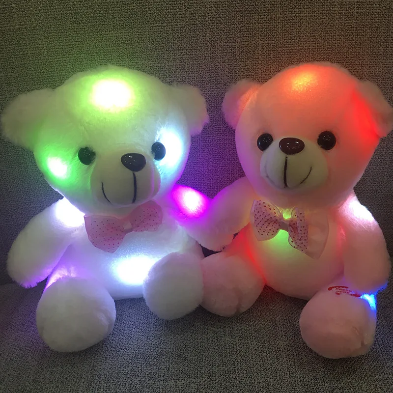1PC 20/35cm High Quality Luminous Plush Teddy Bear Toys Animal Doll lovely bear animals Best Birthday Gift For kids Baby  HH