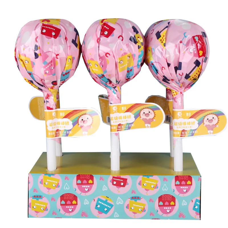 Лидер продаж гигантская палочка для леденцов с мини-фруктовым леденцом острая Сладкая конфета популярный пластиковый узор свежих сушеных продуктов