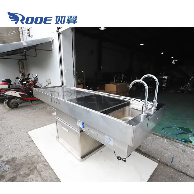 Funeral Washing Table Stainless Steel Wash Station with Shredder Sink and Ventilation System