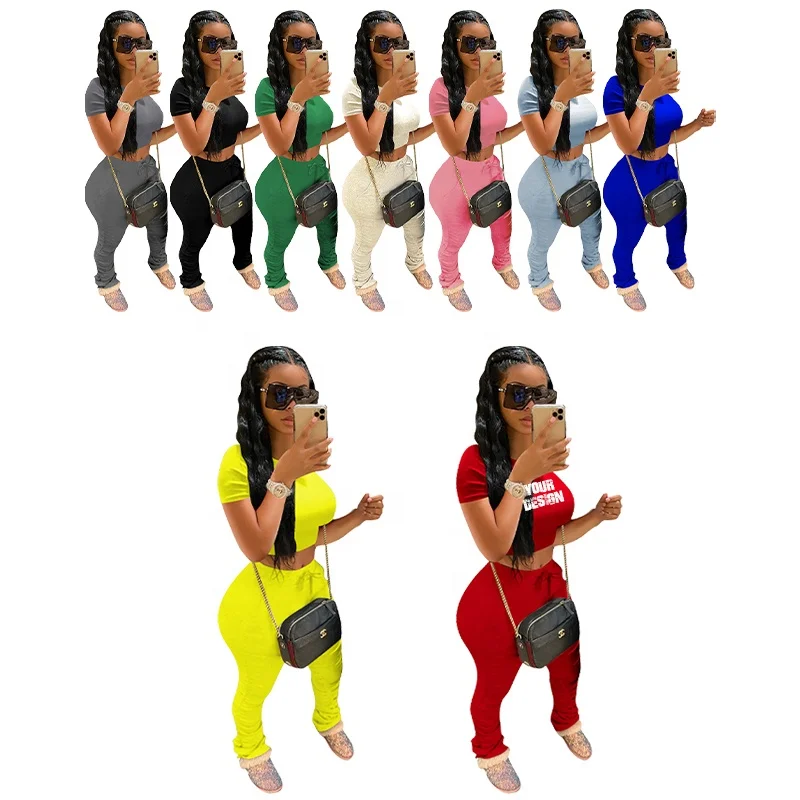 Hot Sale 2 Piece Set Women High Quality Fitness 2 Piece Set Custom Logo Women Summer Tracksuit