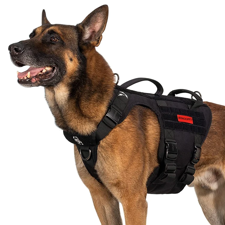 Manufacturer Custom K9 Nylon Large Medium Adjustable Dog Harness Safety Vest With Handle