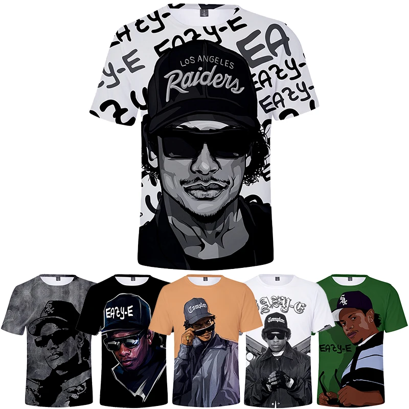 Singer Eazy E Kaos 3D Printed Shirt For Men Short Sleeve  Fashion Casual Harajuku 3D Printing Shirt From Men Round-neck  Tops