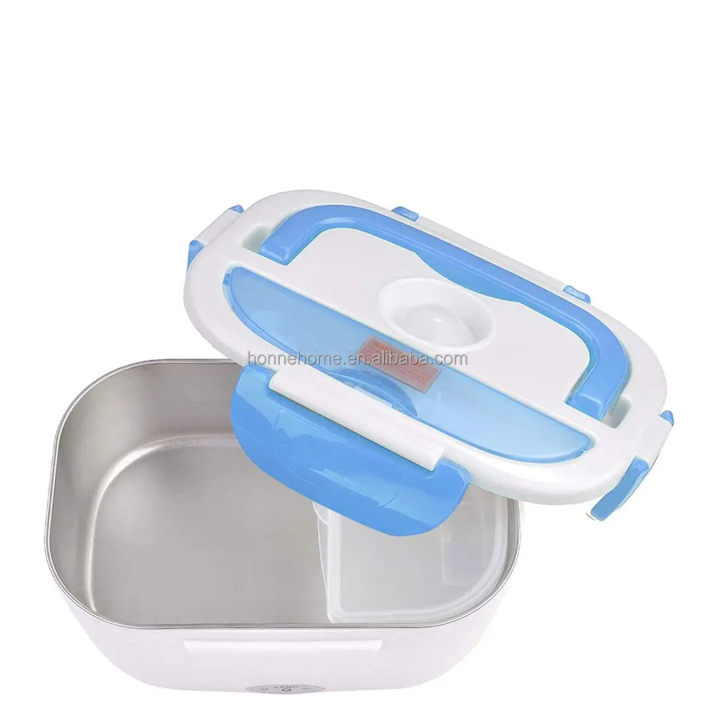 40 Вт Электрический Ланч-бокс подогреватель еды 2 отделения Портативный съемный 304 из нержавеющей стали