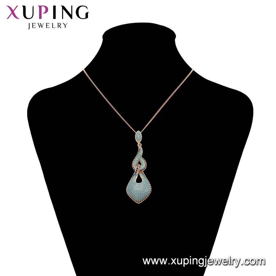 65624 Xuping new fashion jewelry set 18k gold Turquoise jewelry pendant and earring set