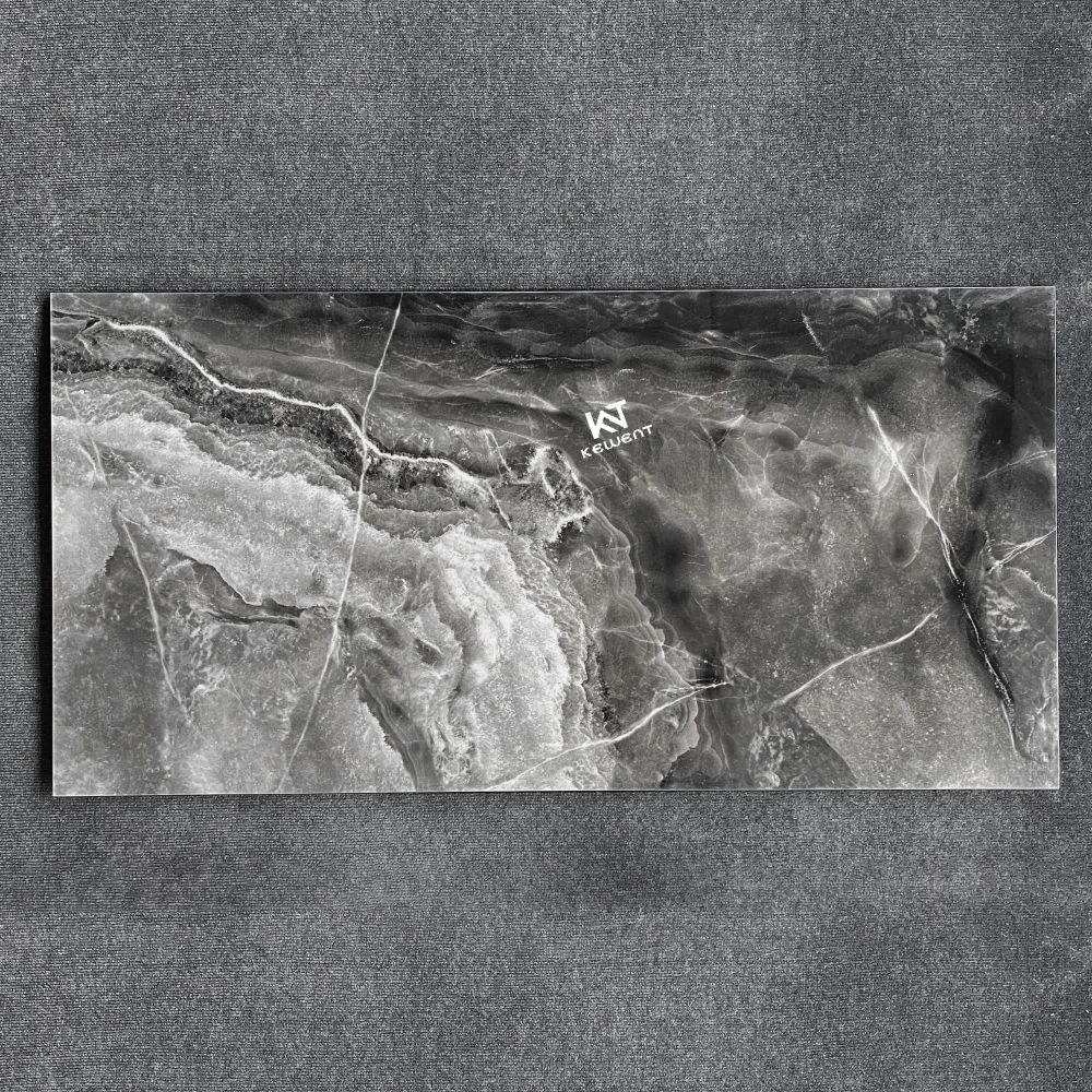 Living Room Azulejos De Porcelana Glazed Ceramic Floor Marble Tiles 600x1200 Black