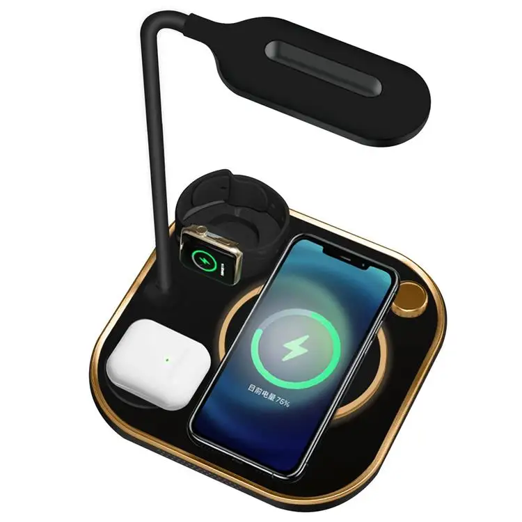 4in1 Table Lamp Multifunctional 15w Led Desk Lamp With Wireless Charger 4 In 1 Wireless Charger For All Qi Phone Charging