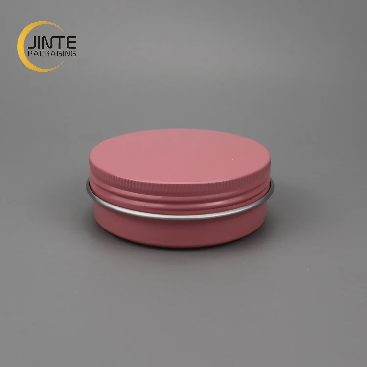 Factory Matte Pink Metal Packing Tin Can For Cosmetics Aluminum Packaging Container Tins Jars For Cream