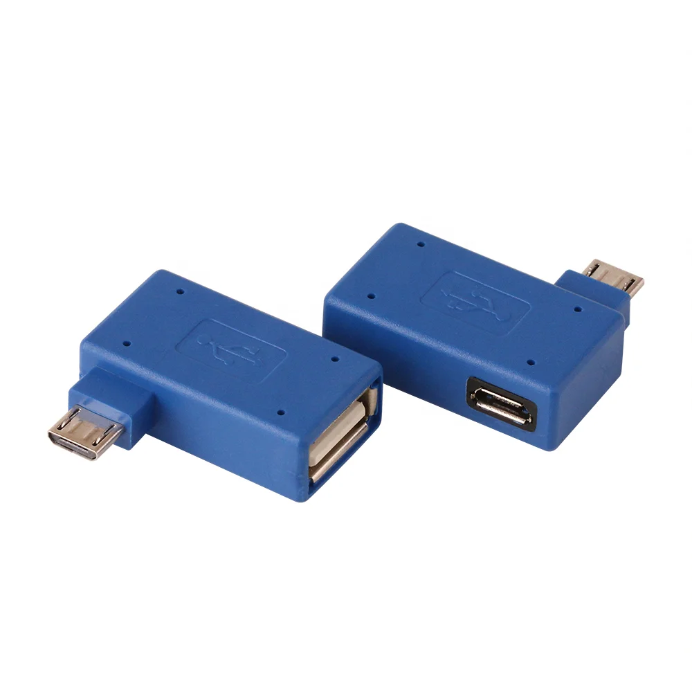 Микро-адаптер USB 2 0 мама-папа Micro OTG порт питания 90 градусов левый угол Usb адаптеры Конвертер