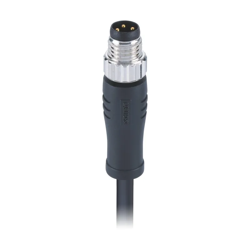 Разъем IP67/IP68 M8 прямоугольный гнездовой 3-контактный Электрический круглый литой 1 м ПВХ-кабель Бесплатный