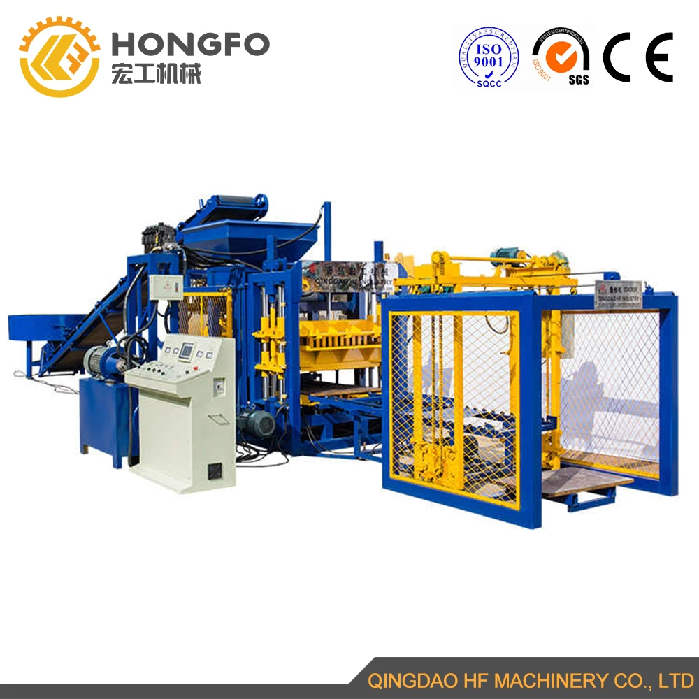 Atomatic block brick making machine QT4-16 cement interlock hollow building construction block machinary for sale