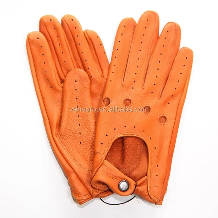 
Fashion men and ladies deerskin leather sport black gloves girls car driving gloves 