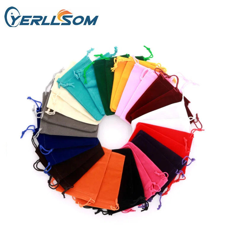 YERLLSOM  Hot selling  5*7 CM Drawstring Velvet Bags & Pouches Jewelry Bags Gift Packaging Bag Y121201