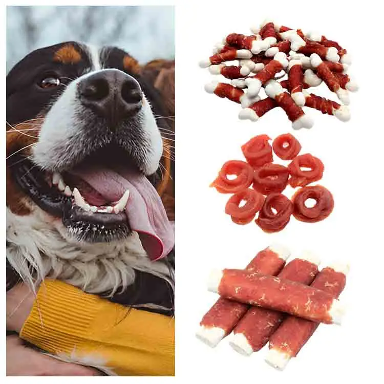 Оптовая продажа от производителя натуральные питательные продукты лакомства для собак вкусные закуски курица говядина утка рыба питомец колбаса ветчина