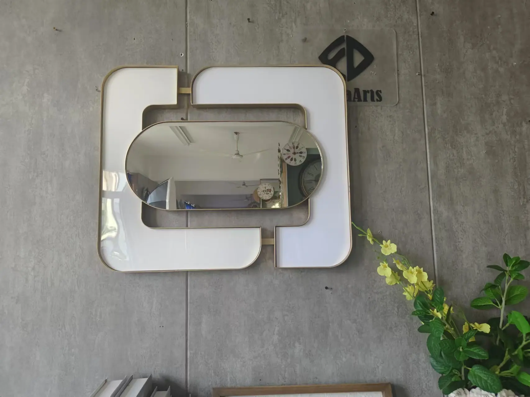 50X60 wholesale dropshipping products 2024 design mirrored Design Metal home wall house Decor Art living room decoration Hanging