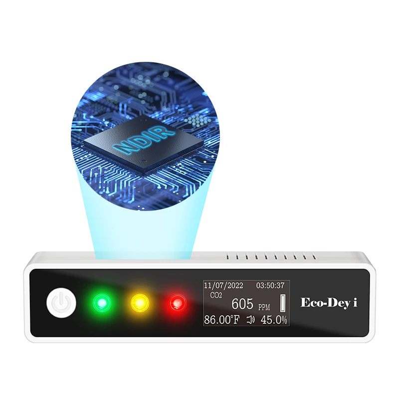 Digital co2 smart wifi monitor indoor outdoor air quality measuring instrument carbon dioxide tester mini touch screen co2 meter