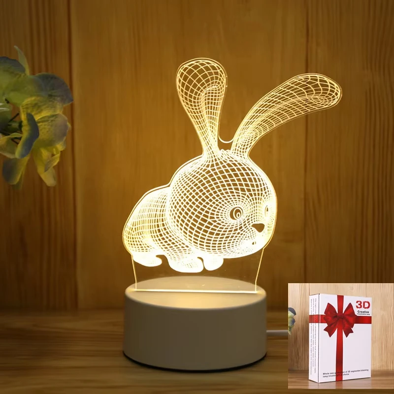 3d Illusion Lamp Led Custom Room Decorative Children Usb Acrylic 3d Led Night Light Table Lamp 3d Night Light For Kids Gift