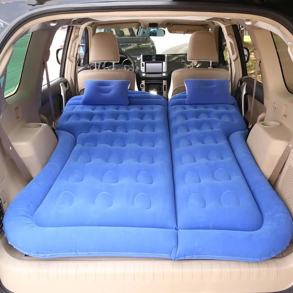 Car Inflatable Air Mattress Travel Camping Sleep Bed Portable Cushion Bed with Pump 2 Pillows for SUV Truck Minivan