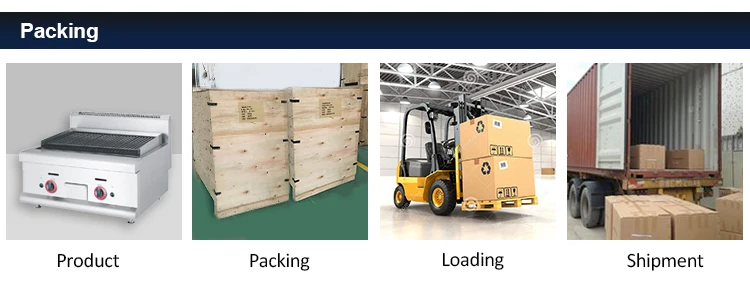 Commercial Gas BBQ Grill Stainless Steel and Cast Iron with Lava Rock for Roasting Industrial Metal Gas Grill