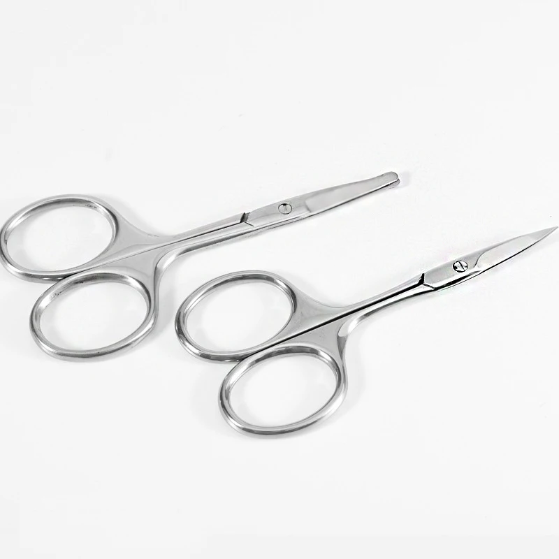 Professional Stainless Steel Trimmer Eyebrow Eyelash Hair Remover Tool Nose Hair Scissor Curved Blade Eyebrow Scissors